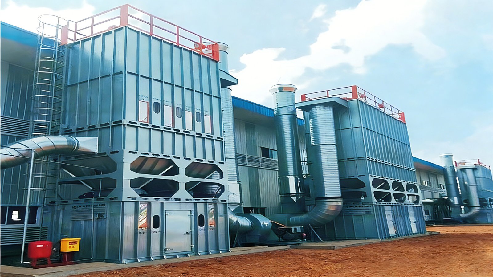 Large scale central dust collector outdoor installation