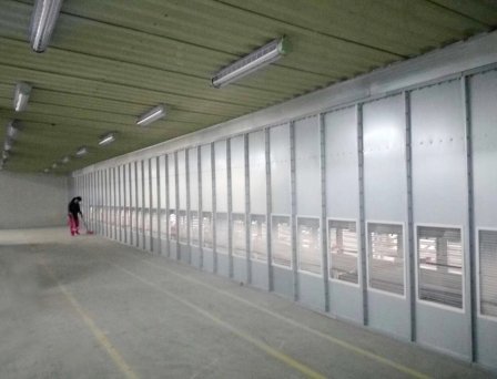 Dry grinding dust removal installation detail