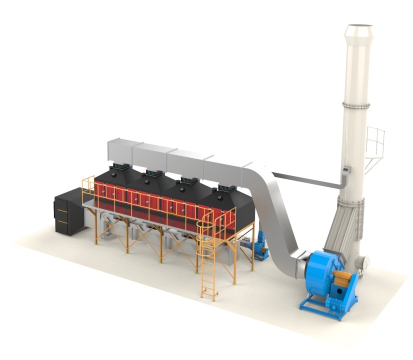 Catalytic combustion VOCs treatment system